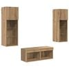 vidaXL Meubles TV muraux 4 pc Ch&ecirc;ne noir Bois d'ing&eacute;nierie