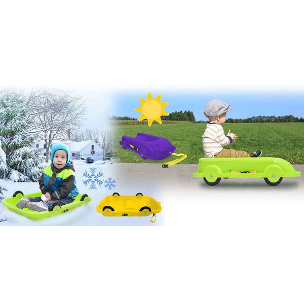 JAMARA Bobsleigh d'hiver et d'&eacute;t&eacute; 2 en 1 Vert