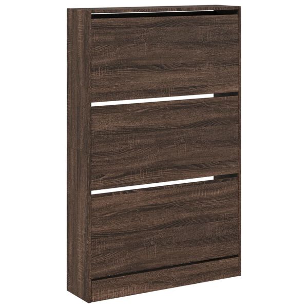 vidaXL Armoire &agrave; chaussures ch&ecirc;ne marron 80x21x125,5cm bois ing&eacute;nierie