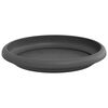 vidaXL Plateau &agrave; fleurs rond 24 pcs Noir &Oslash; 14 x 2 cm Plastique