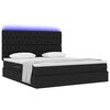 vidaXL Lit avec rangement et LED avec LED Noir 180 x 200 cm Polyester