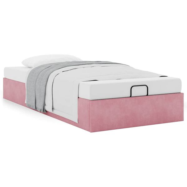 vidaXL Cadre de lit ottoman sans matelas rose 90x200 cm velours