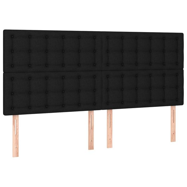 vidaXL T&ecirc;te de lit &agrave; LED Noir 200x5x118/128 cm Tissu