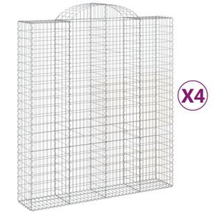 vidaXL Paniers &agrave; gabions arqu&eacute;s 4 pcs 200x50x220/240 cm Fer galvanis&eacute;