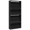 vidaXL Armoire &agrave; chaussures avec miroir &agrave; 4 niveaux noir 63x17x134 cm