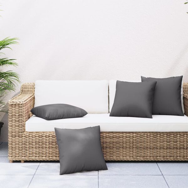 vidaXL Coussins d&eacute;coratifs lot de 4 anthracite 60x60 cm tissu