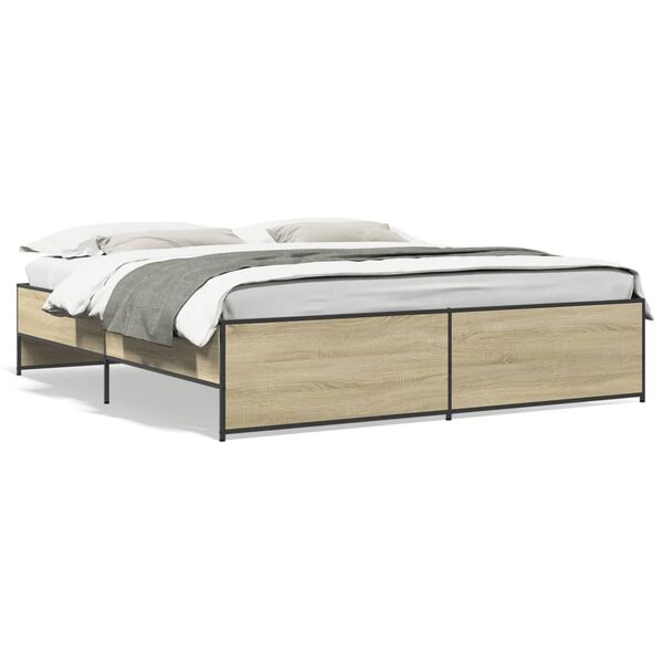 vidaXL Cadre de lit sans matelas ch&ecirc;ne sonoma 180x200 cm