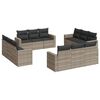 vidaXL Salon de jardin avec coussins 12 pcs gris clair r&eacute;sine tress&eacute;e