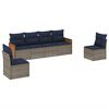 vidaXL Ensemble de canap&eacute; de jardin 6 pcs avec coussins gris r&eacute;sine tress&eacute;e