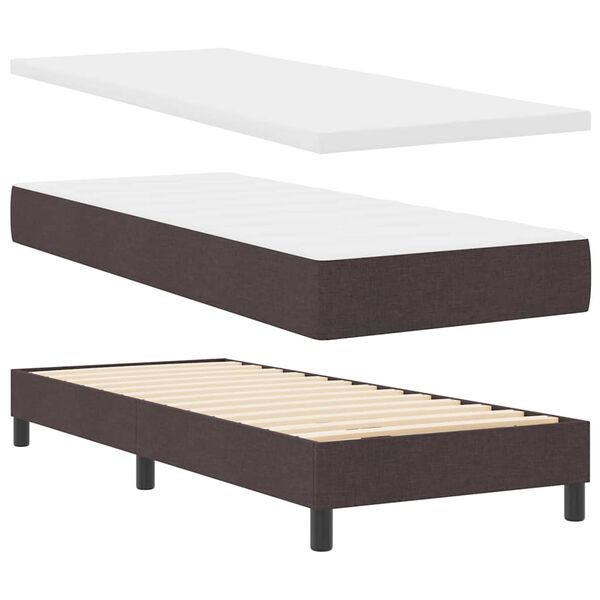 vidaXL Lit boxspring avec matelas Marron fonc&eacute; 80 x 200 cm