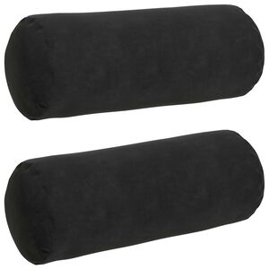 vidaXL Coussins d'accent 2 pcs Noir &Oslash; 15 x 40 cm
