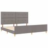 vidaXL Cadre de lit avec t&ecirc;te de lit Taupe 200 x 200 cm tissu