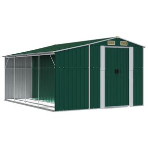 vidaXL Abri de jardin vert 277x365,5x179 cm acier galvanis&eacute;