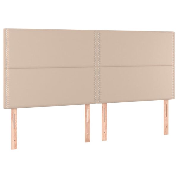 vidaXL T&ecirc;te de lit &agrave; LED Cappuccino 200x5x118/128 cm Similicuir