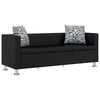 vidaXL Jeu de canap&eacute; &agrave; 2 places et &agrave; 3 places Cuir synth&eacute;tique Noir