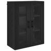 vidaXL Haut Armoire 2 pcs Ch&ecirc;ne noir Bois Agglom&eacute;r&eacute; et Verre