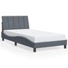 vidaXL Cadre de lit avec LED sans matelas Hanko gris fonc&eacute; 100x203 cm velours