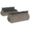 vidaXL Salon de jardin avec coussins 7 pcs gris r&eacute;sine tress&eacute;e