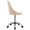 vidaXL Chaises de bureau roulantes lot de 2 Cr&egrave;me Tissu