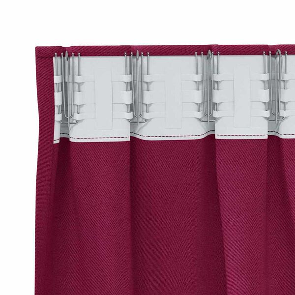 vidaXL Rideaux occultants avec anneaux 2 pcs Bordeaux 245 x 140 cm