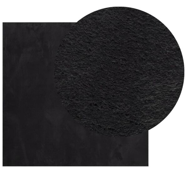 vidaXL Tapis HUARTE &agrave; poils courts doux et lavable noir 120x120 cm
