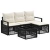vidaXL Ensemble de canap&eacute; de jardin 5 pcs Noir polyrotin