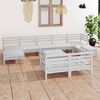 vidaXL Salon de jardin 10 pcs Blanc Bois de pin massif