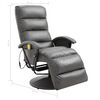 vidaXL Fauteuil de massage TV inclinable gris similicuir