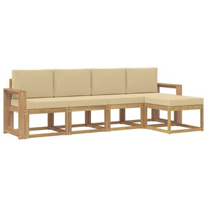 vidaXL Ensemble de canap&eacute;s d'ext&eacute;rieur 5 pc Blanc et Beige