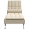 vidaXL Chaise longue de massage avec traversin crème tissu