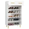 vidaXL Armoire &agrave; chaussure Blanc brillant 60x35x105 cm Bois ing&eacute;nierie