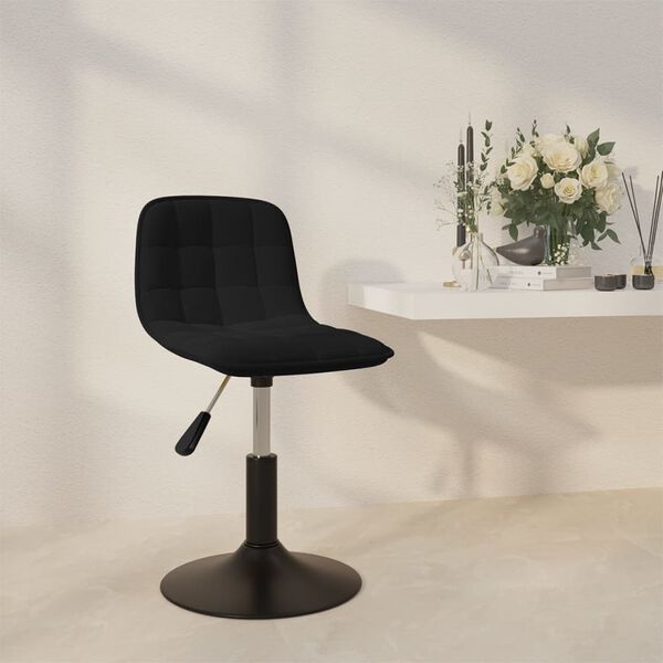 vidaXL Chaise pivotante de salle &agrave; manger Noir Velours