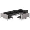 vidaXL Salon de jardin 9 pcs avec coussins R&eacute;sine tress&eacute;e Gris fonc&eacute;
