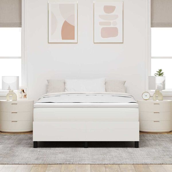 vidaXL Cadre de lit plateforme Cr&egrave;me 160 x 200 cm tissu