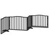 vidaXL Porte pour chien pliable &agrave; 4 panneaux, noire, 320 cm, bois de peuplier