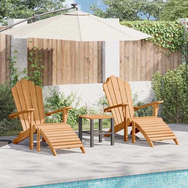 vidaXL Chaise Adirondack 2 pcs Marron 137 x 77 x 95 cm