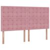vidaXL Cadre de lit ottoman avec matelas rose 160x200 cm velours