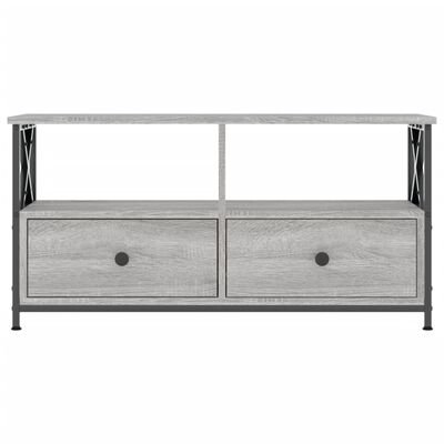 vidaXL Meuble TV sonoma gris 90x33x45 cm bois d'ingénierie et fer