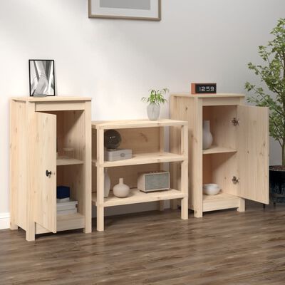 vidaXL Buffets 2 pcs 39x35x80 cm bois massif de pin