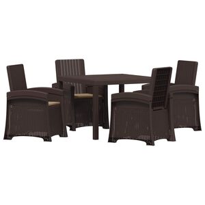 vidaXL Ensemble de salle &agrave; manger pour jardin 5 pc Marron et taupe PP