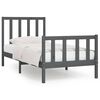 vidaXL Cadre de lit sans matelas gris 90x200 cm bois massif