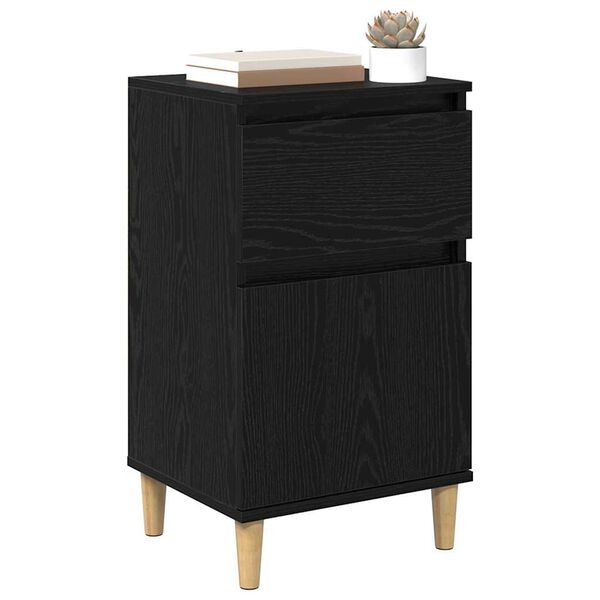 vidaXL Cabinet de chevet avec tiroir 2 pcs Ch&ecirc;ne noir 40 x 35 x 70 cm