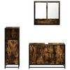 vidaXL Ensemble de meubles de salle de bain 3 pcs Ch&ecirc;ne fum&eacute;