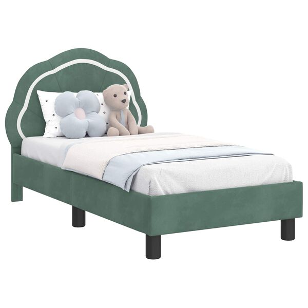 vidaXL Cadre de lit pour tout-petit avec t&ecirc;te de lit Vert Mer
