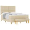 vidaXL Lit &agrave; ressorts avec matelas Cr&egrave;me 140 x 190 cm tissu