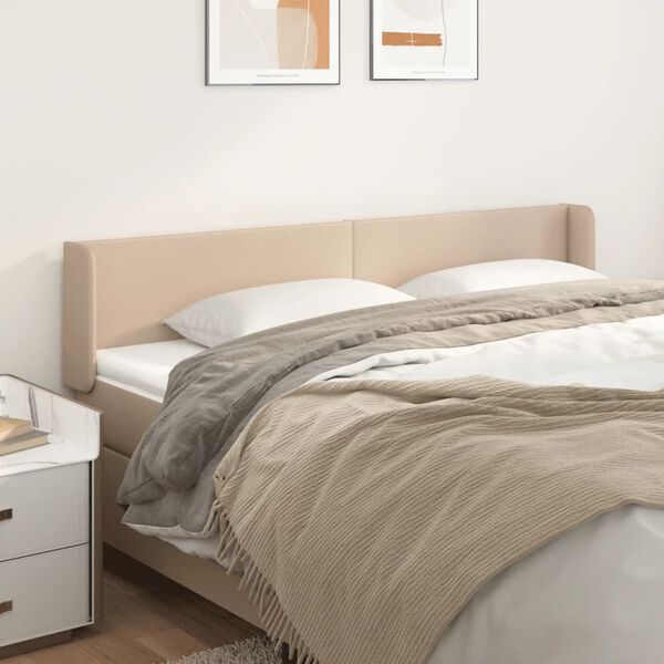 vidaXL T&ecirc;te de lit avec oreilles Cappuccino 163x16x78/88 cm Similicuir