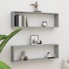 vidaXL &Eacute;tag&egrave;res murales cube 2 pcs Sonoma gris 100x15x30 cm Bois