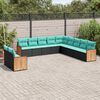 vidaXL Salon de jardin 11 pcs avec coussins noir r&eacute;sine tress&eacute;e