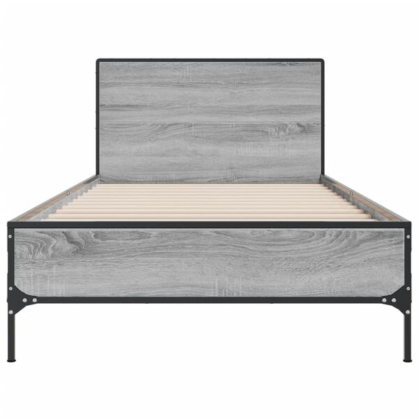vidaXL Cadre de lit sans matelas sonoma gris 90x200 cm