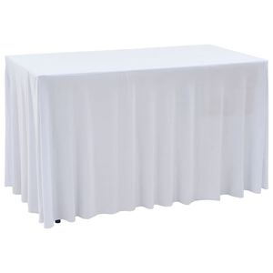vidaXL Nappes &eacute;lastiques de table avec jupon 2 pcs 120x60,5x74cm Blanc